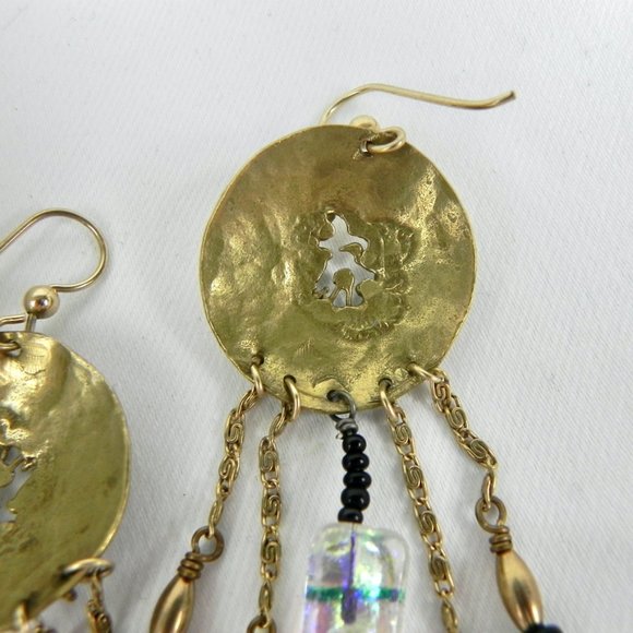 Dangling Boho Dream Catcher Inspired Earrings - Picture 6 of 10
